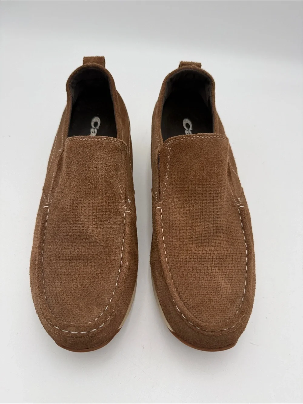 Galto Brown Suede Slip-On Loafers mens 9 casual office comfort retro Y2K